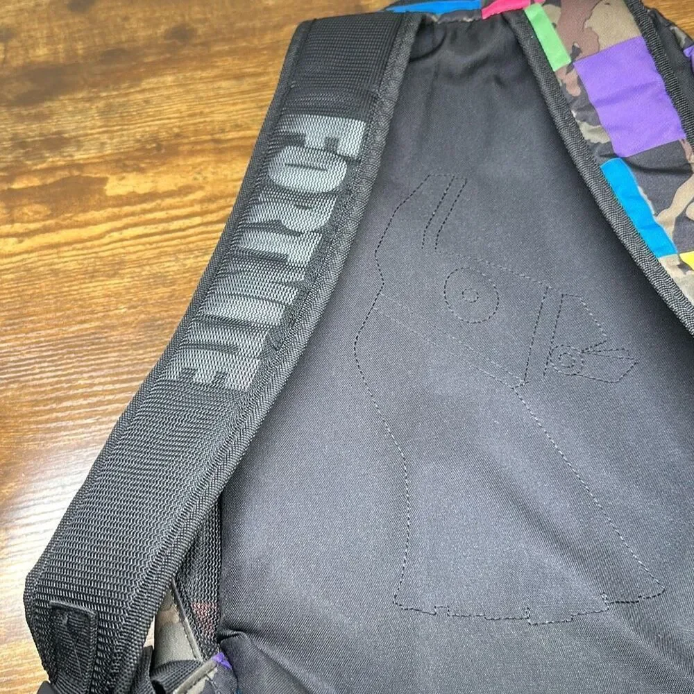Fortnite Camo Silhouette‎ Dance Backpack Book Bag Bright Colors Purple Pink